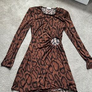 We wore what Leopard Print Long Sleeve Dress